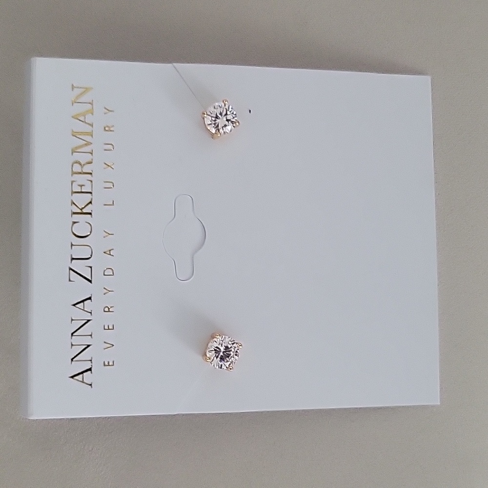 Anna Zuckerman yellow gold 2 carat studs